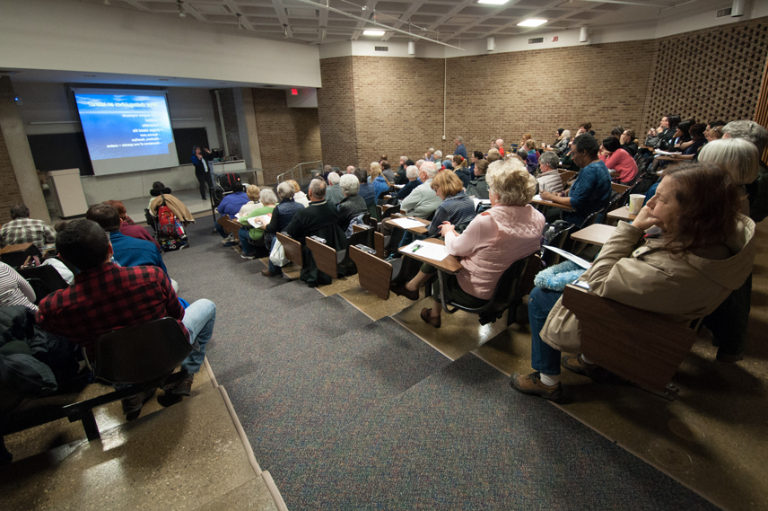 students in auditorium